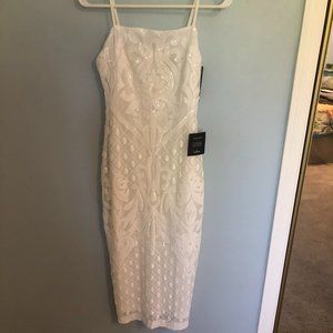 Lulus White Sequin Midi Dress